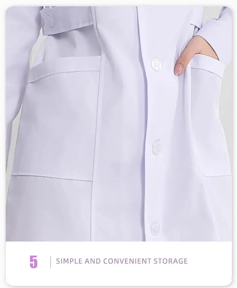 Weißer Arztkittel für Frauen, Baumwollkittel für Krankenschwestern, Arbeitskleidung für Krankenhäuser, wissenschaftliche Laborapotheke professionelle Arbeitsuniform MedSurgery Store For Digital Health