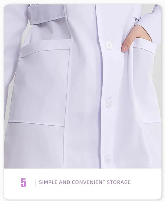 Weißer Arztkittel für Frauen, Baumwollkittel für Krankenschwestern, Arbeitskleidung für Krankenhäuser, wissenschaftliche Laborapotheke professionelle Arbeitsuniform MedSurgery Store For Digital Health
