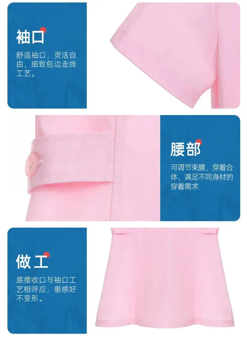 Rosa kurzes OP-Set, medizinische Uniform für Krankenschwester und Arzt, Damenbekleidung, zweiteiliger Krankenpflegeanzug, Schönheitssalon Krankenhauskleid mit Logo MedSurgery Store For Digital Health