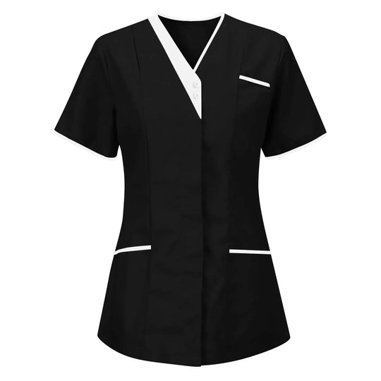 Filipina Medical Elite ISHOWTIENDA - Ergonomische Kurzarm-Klinikuniform mit V-Ausschnitt CJdropshipping