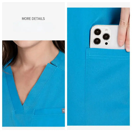 Work Top, Arzt und Krankenschwester Uniform, Plain Pants mit mehr Taschen, Dental Scrub Pants, Unisex Scrubs, 3 Stück Set CJdropshipping