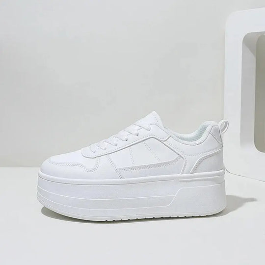 Weiße Turnschuhe für Frauen, hochwertige Freizeitschuhe aus Leder, High-Top-Sneaker für Frauen, vulkanisierte Plateauschuhe MedSurgery Store For Digital Health