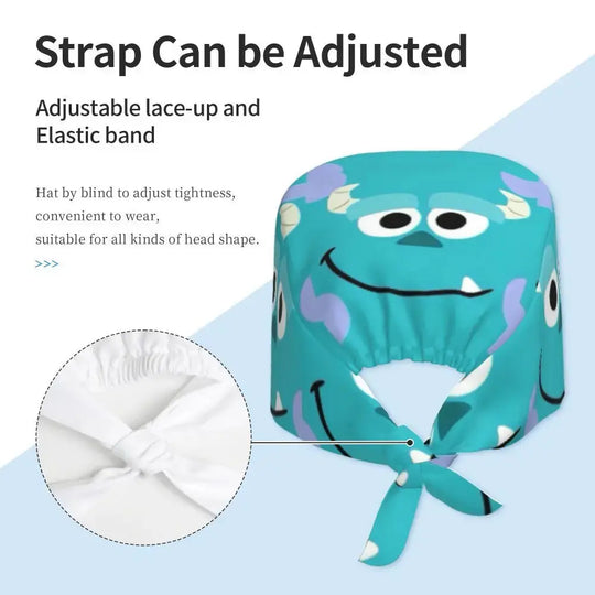 Personalisierte verstellbare Arbeitsmütze mit Monsters University Cartoon, chirurgische Mütze für Männer und Frauen, chirurgische Mütze für Krankenschwestern, Ärzte und Chirurgen MedSurgery Store For Digital Health