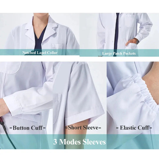 Günstiger weißer Laborkittel für Frauen, Männer, Studenten, Chemie, medizinische Fachkräfte, Krankenschwester, Langarm, Arztkittel XK002 MedSurgery Store For Digital Health