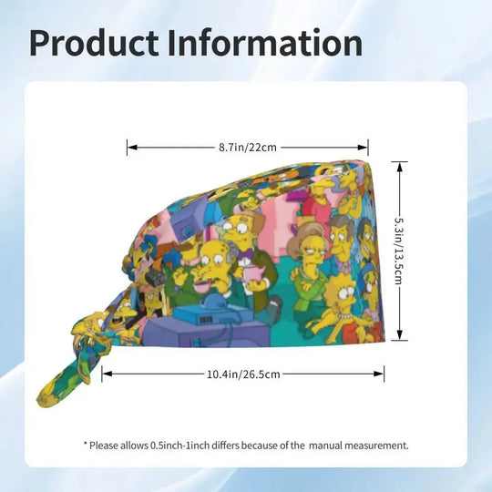 Personalisierte Die Simpsons Cartoon Cartoon medizinisches Personal Scrubs Hut Männer Frauen medizinische Krankenpflege chirurgische Scrub Kappen MedSurgery Store für digitale Gesundheit