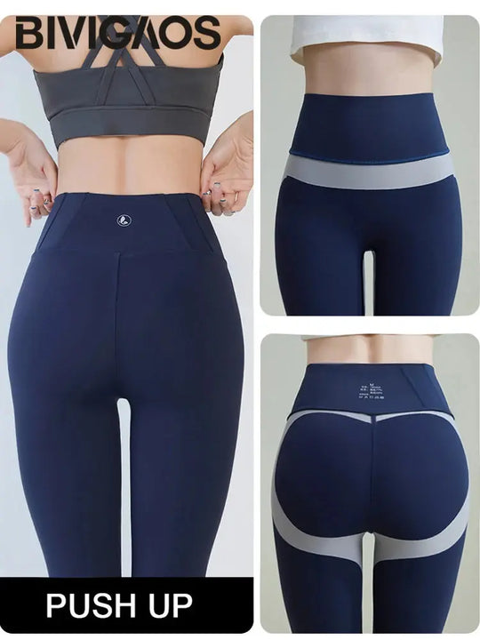 BIVIGAOS 2025 Frühling Sommer Neu Rot Pflaume 3D Nackt Gefühl Nackt Haifischhaut Leggings Schlank Frauen Sexy Sport Yoga Push Up Fitness Leggings MedSurgery Store For Digital Health