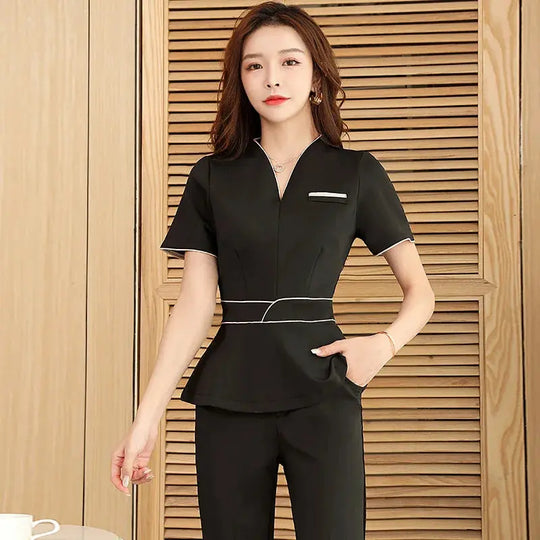 Sommer-Ästhetik-Uniform, Kurzarm-Schönheitssalon-Anzug, Damen-Spa-Ästhetikerin-Kleidung, Hotel-Massage-Arbeitskleidung, Koreanische Overalls-BC MedSurgery Store For Digital Health