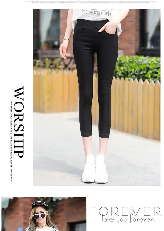 Frauen hohe Taille weiß dünne Leggings, Sommer achtzehn adeazant plonnings, kleine Fuß plonnings sie... MedSurgery Store für digitale Gesundheit