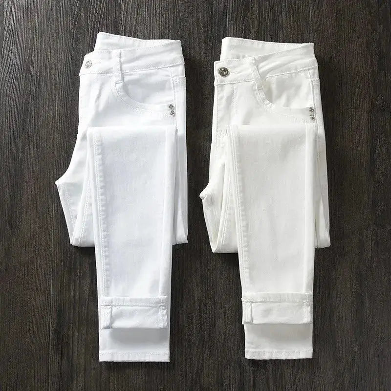 Weiße Skinny-Hose für Frauen, Skinny Jeans mit hoher Taille, Stretch, modisch, Frühling/Sommer/Herbst, 2022 MedSurgery Store For Digital Health