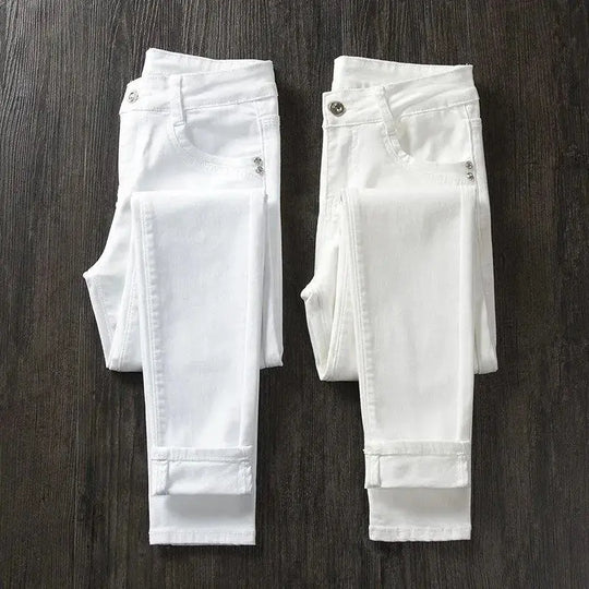 Weiße Skinny-Hose für Frauen, Skinny Jeans mit hoher Taille, Stretch, modisch, Frühling/Sommer/Herbst, 2022 MedSurgery Store For Digital Health