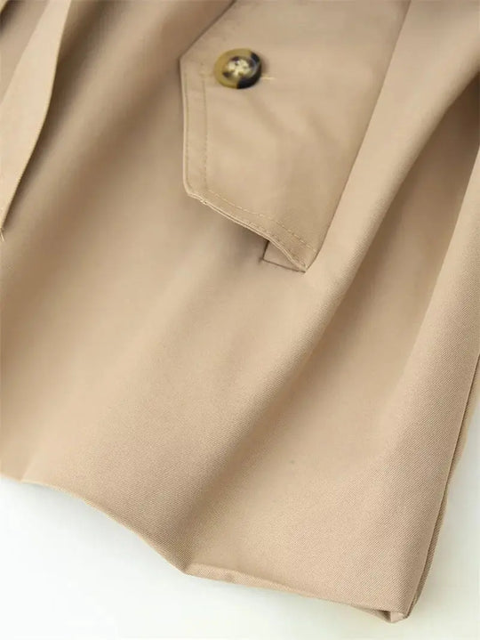 Damen Trenchcoat, neuer Kurzmantel mit Gürtel, Revers, elegantes Freizeitoberteil für Frauen 2025 MedSurgery Store For Digital Health