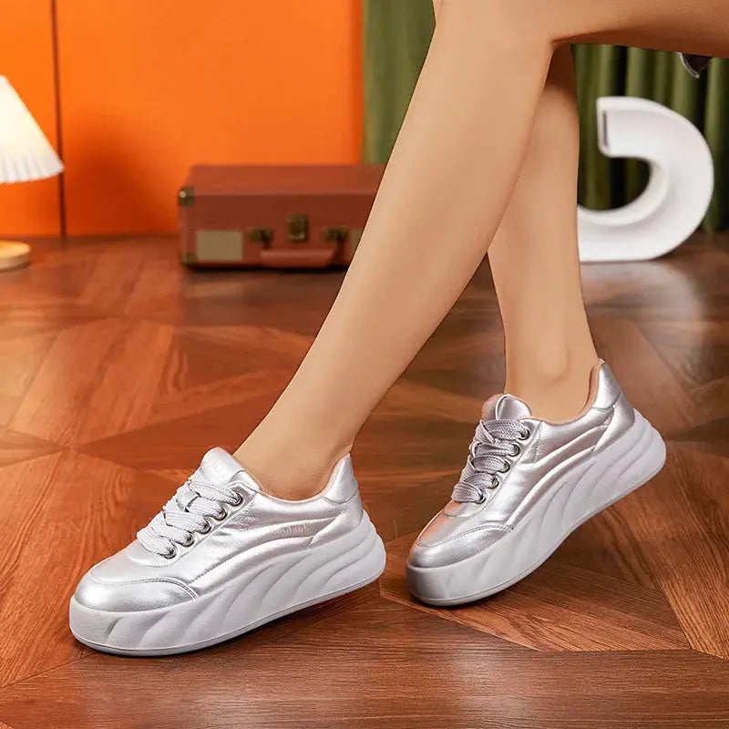 Frauen Weiße Schuhe 2025, Neue Flache Turnschuhe, Koreanischer Stil, Casual Sport, Vielseitige Brotschuhe MedSurgery Store For Digital Health