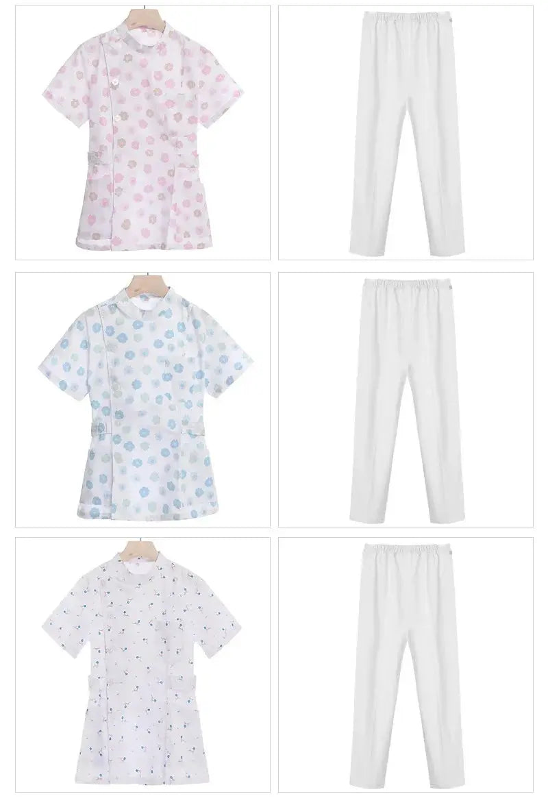 Rosa kurzes OP-Set, medizinische Uniform für Krankenschwester und Arzt, Damenbekleidung, zweiteiliger Krankenpflegeanzug, Schönheitssalon Krankenhauskleid mit Logo MedSurgery Store For Digital Health