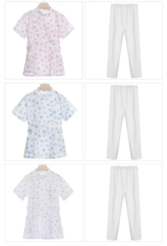 Rosa kurzes OP-Set, medizinische Uniform für Krankenschwester und Arzt, Damenbekleidung, zweiteiliger Krankenpflegeanzug, Schönheitssalon Krankenhauskleid mit Logo MedSurgery Store For Digital Health