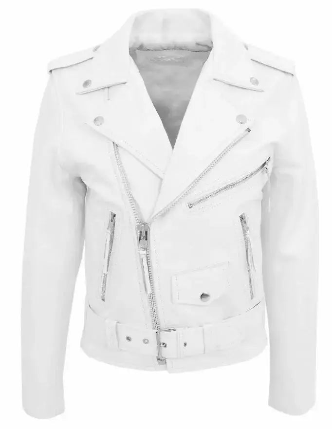Weiße PU-Lederjacke für Männer, Langarm-Motorradmantel im Punk-Stil, Herbst-Winter MedSurgery Store For Digital Health