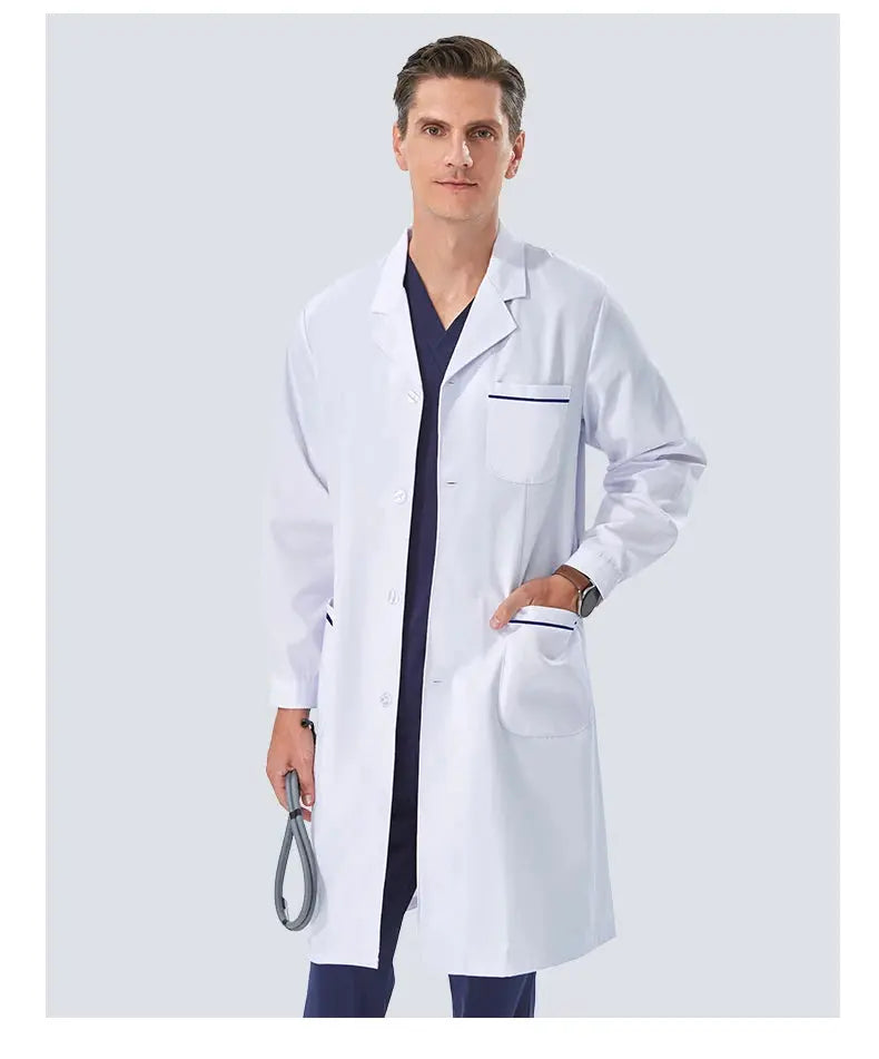 Günstiger weißer Laborkittel für Frauen, Männer, Studenten, Chemie, medizinische Fachkräfte, Krankenschwester, Langarm, Arztkittel XK002 MedSurgery Store For Digital Health