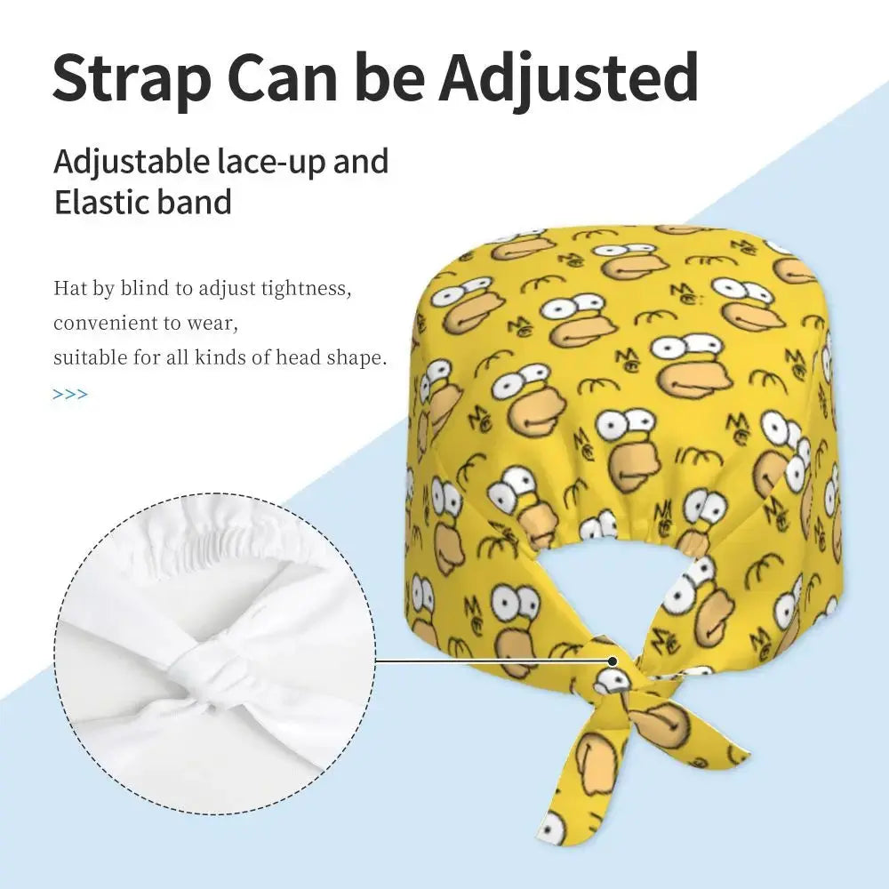 Personalisierte Die Simpsons Cartoon Cartoon medizinisches Personal Scrubs Hut Männer Frauen medizinische Krankenpflege chirurgische Scrub Kappen MedSurgery Store für digitale Gesundheit