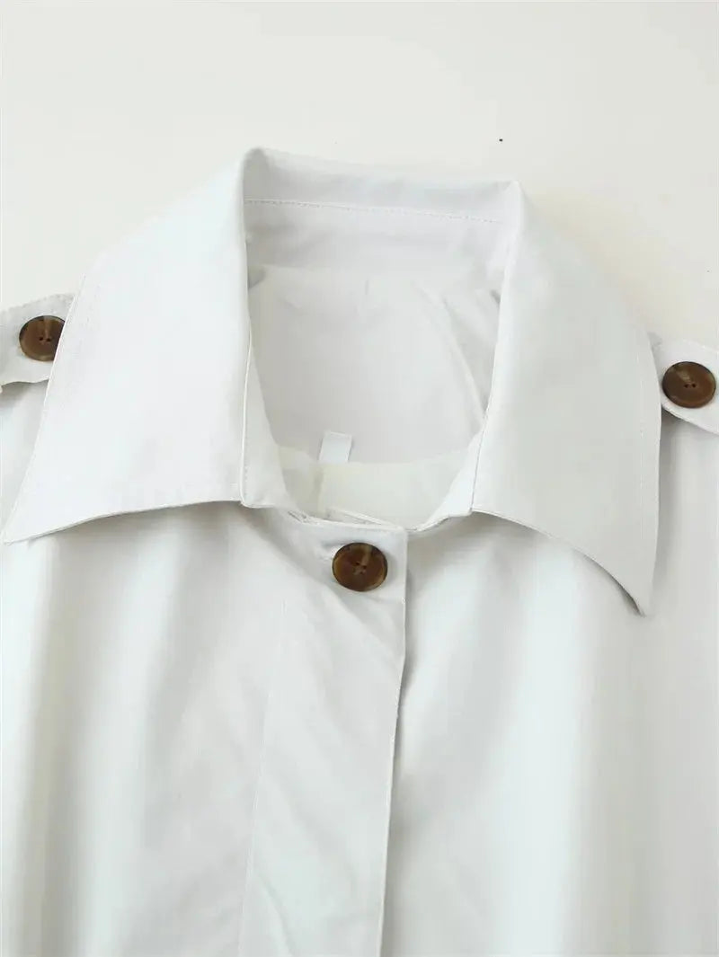 Damen Trenchcoat, neuer Kurzmantel mit Gürtel, Revers, elegantes Freizeitoberteil für Frauen 2025 MedSurgery Store For Digital Health