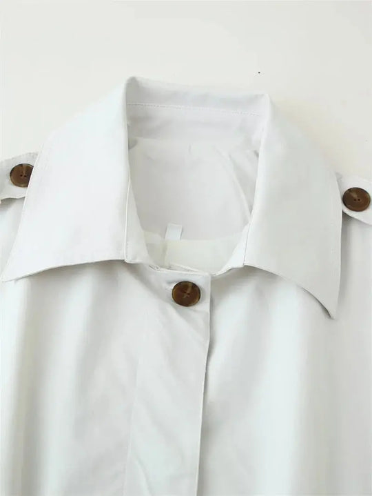 Damen Trenchcoat, neuer Kurzmantel mit Gürtel, Revers, elegantes Freizeitoberteil für Frauen 2025 MedSurgery Store For Digital Health