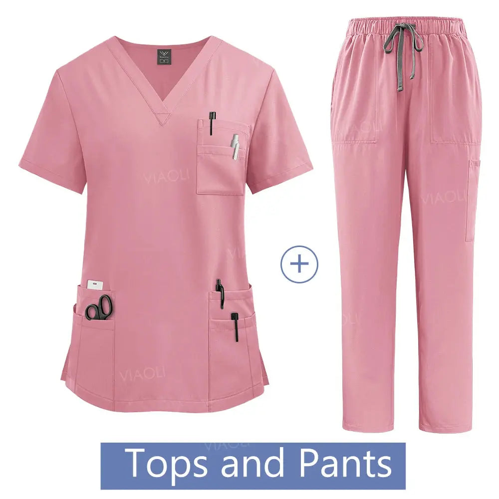 Frauen medizinische Uniform, Krankenhaus Scrubs Set, Großhandel, Krankenpflege Uniformen, Apotheke und Gesundheitswesen Klinik Arbeitskleidung CJdropshipping