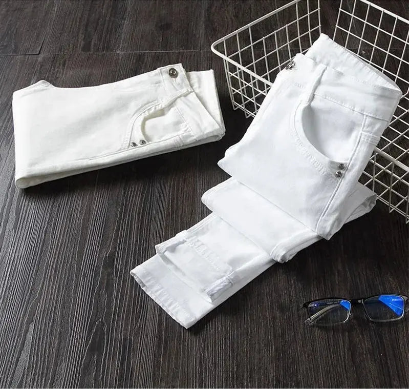 Weiße Skinny-Hose für Frauen, Skinny Jeans mit hoher Taille, Stretch, modisch, Frühling/Sommer/Herbst, 2022 MedSurgery Store For Digital Health