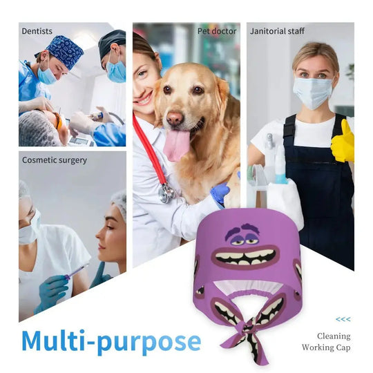 Personalisierte verstellbare Arbeitsmütze mit Monsters University Cartoon, chirurgische Mütze für Männer und Frauen, chirurgische Mütze für Krankenschwestern, Ärzte und Chirurgen MedSurgery Store For Digital Health