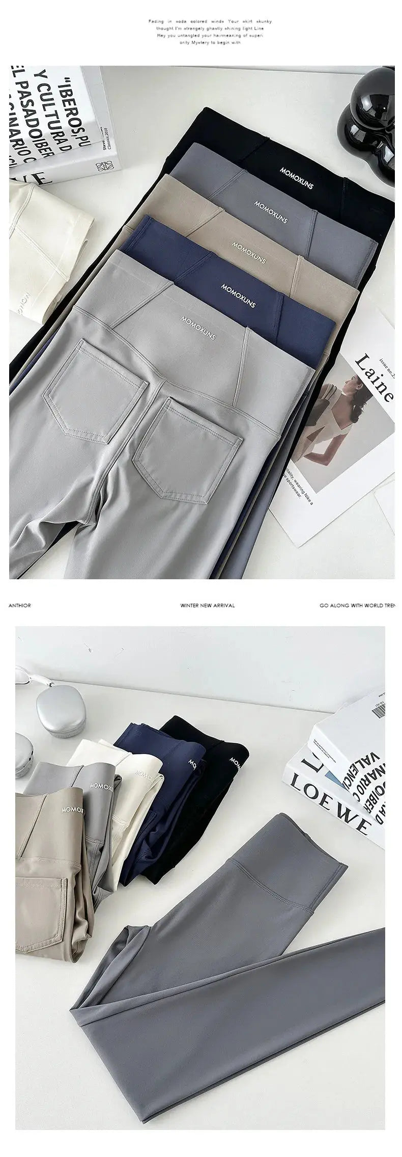 BIVIGAOS 2025 Frühling Sommer Gesäßtasche Haifischhaut Leggings Damen eng weiß Casual Sport Fitness Leggings Leggings Skinny Hosen MedSurgery Store For Digital Health
