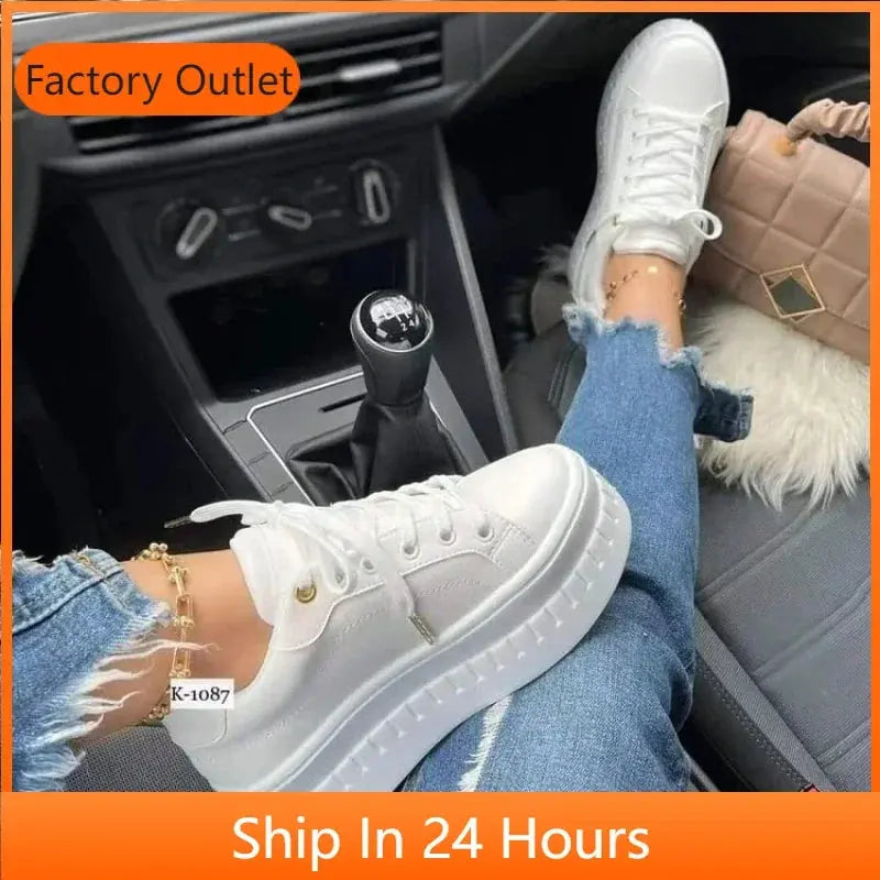 Weiße Schuhe, Damen Freizeitschuhe, Neue 2025 Plateau-Sneakers, Einfarbige Damenschuhe, Trendige Leichte PU Vulkanisierte Schuhe MedSurgery Store For Digital Health
