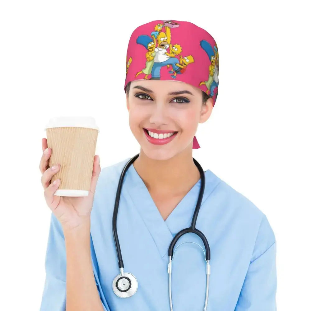 Personalisierte verstellbare Arbeitsmütze mit Gehirn Explosion, Simpsons chirurgische Kappe, chirurgische Kappe für Krankenpflege, Arzt, Chirurg, für Chef MedSurgery Store For Digital Health