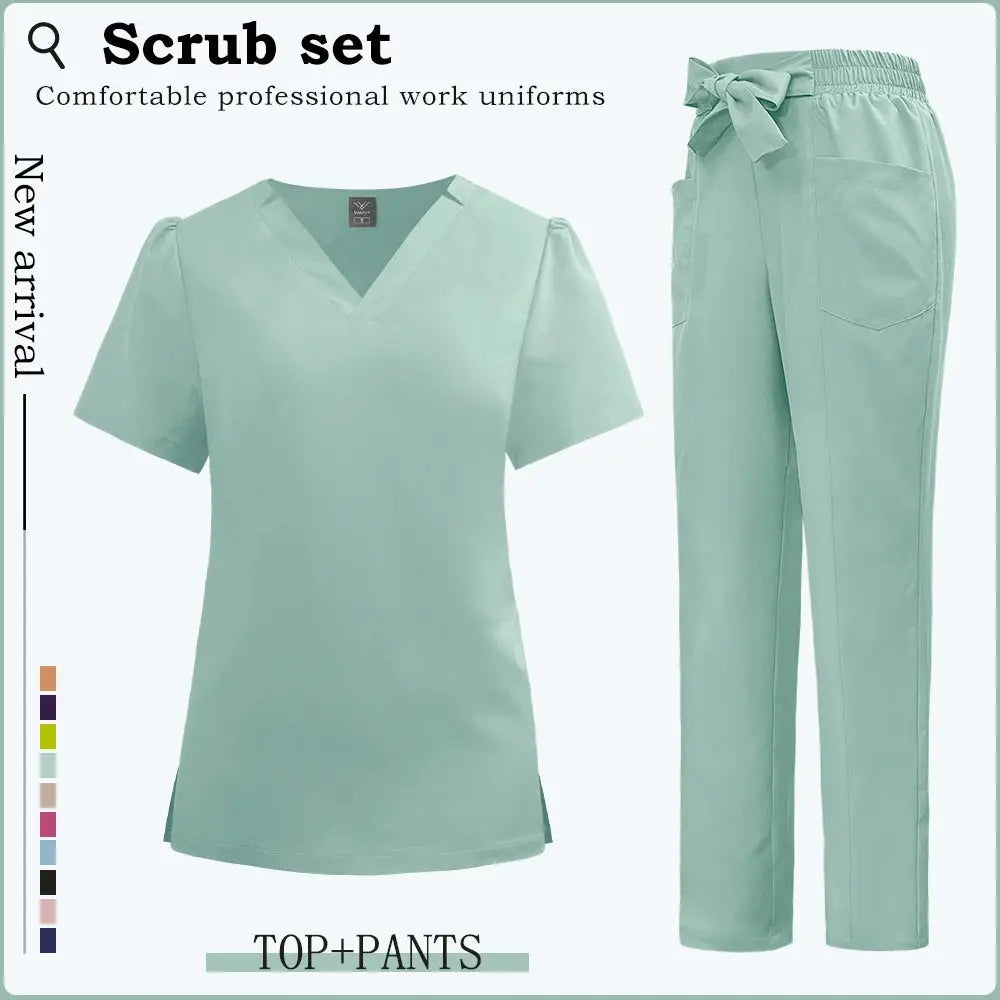 Kurze Ärmel Klinik Arbeitskleidung, Frauen Scrubs, Krankenhaus Scrubs, Dental Scrub Anzug, Krankenpflege Zubehör CJdropshipping