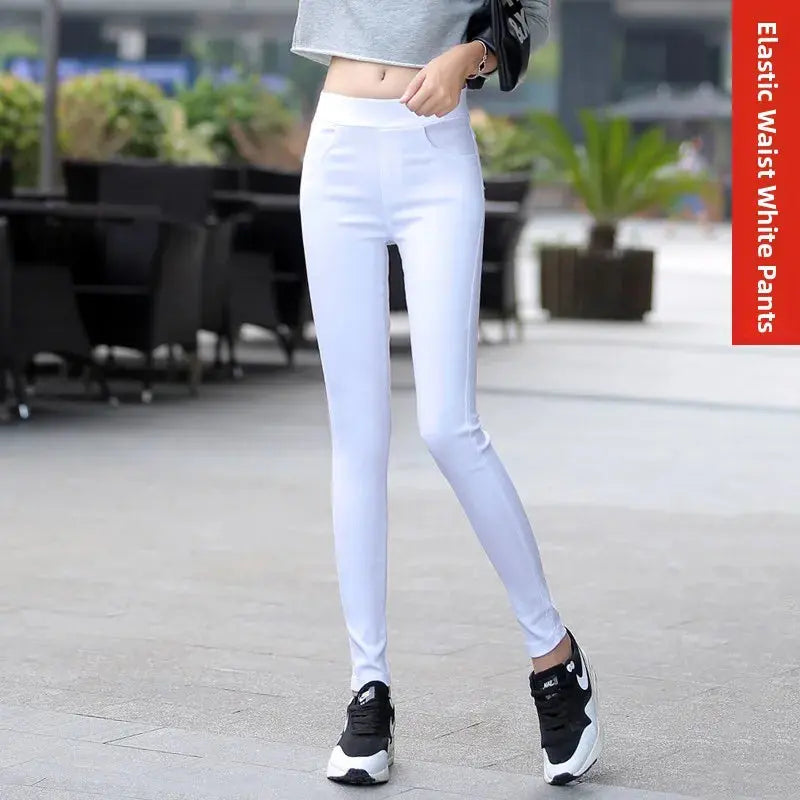 Frauen hohe Taille weiß dünne Leggings, Sommer achtzehn adeazant plonnings, kleine Fuß plonnings sie... MedSurgery Store für digitale Gesundheit