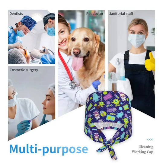 Personalisierte verstellbare Arbeitsmütze mit Monsters University Cartoon, chirurgische Mütze für Männer und Frauen, chirurgische Mütze für Krankenschwestern, Ärzte und Chirurgen MedSurgery Store For Digital Health
