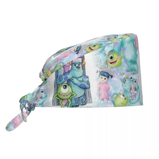 Personalisierte verstellbare Arbeitsmütze mit Monsters University Cartoon, chirurgische Mütze für Männer und Frauen, chirurgische Mütze für Krankenschwestern, Ärzte und Chirurgen MedSurgery Store For Digital Health