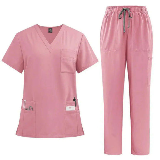 Klassische neue Krankenschwester Scrubs Set Männer Krankenschwester Zubehör Medizinische Uniform Chirurgische Dental Klinische Top Hosen Labor Arbeitskleidung