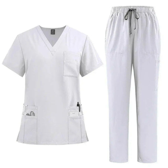 Klassische neue Krankenschwester Scrubs Set Männer Krankenschwester Zubehör Medizinische Uniform Chirurgische Dental Klinische Top Hosen Labor Arbeitskleidung