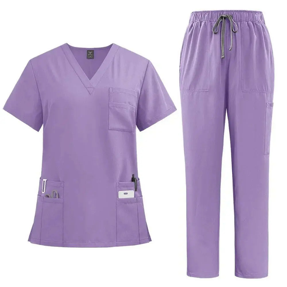 Klassische neue Krankenschwester Scrubs Set Männer Krankenschwester Zubehör Medizinische Uniform Chirurgische Dental Klinische Top Hosen Labor Arbeitskleidung
