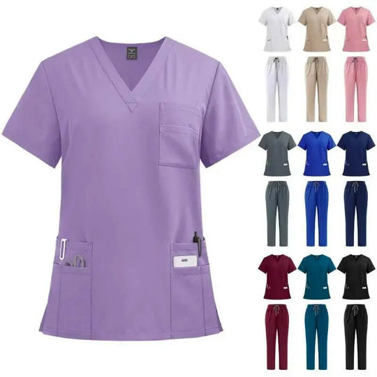 Klassische neue Krankenschwester Scrubs Set Männer Krankenschwester Zubehör Medizinische Uniform Chirurgische Dental Klinische Top Hosen Labor Arbeitskleidung