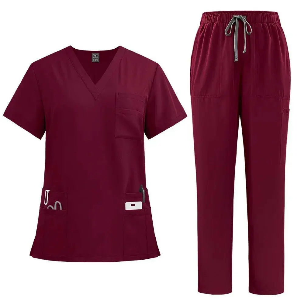 Klassische neue Krankenschwester Scrubs Set Männer Krankenschwester Zubehör Medizinische Uniform Chirurgische Dental Klinische Top Hosen Labor Arbeitskleidung