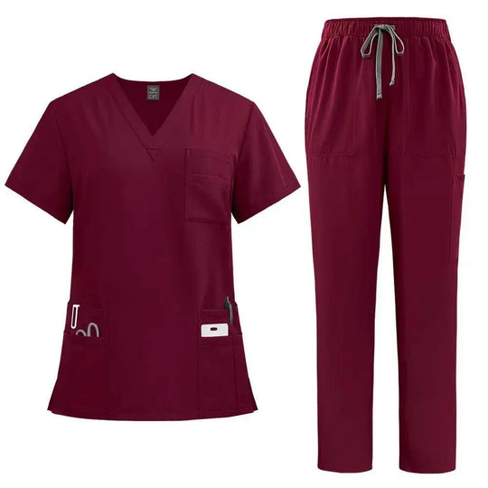 Klassische neue Krankenschwester Scrubs Set Männer Krankenschwester Zubehör Medizinische Uniform Chirurgische Dental Klinische Top Hosen Labor Arbeitskleidung