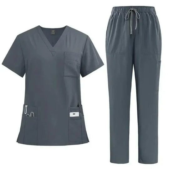 Klassische neue Krankenschwester Scrubs Set Männer Krankenschwester Zubehör Medizinische Uniform Chirurgische Dental Klinische Top Hosen Labor Arbeitskleidung