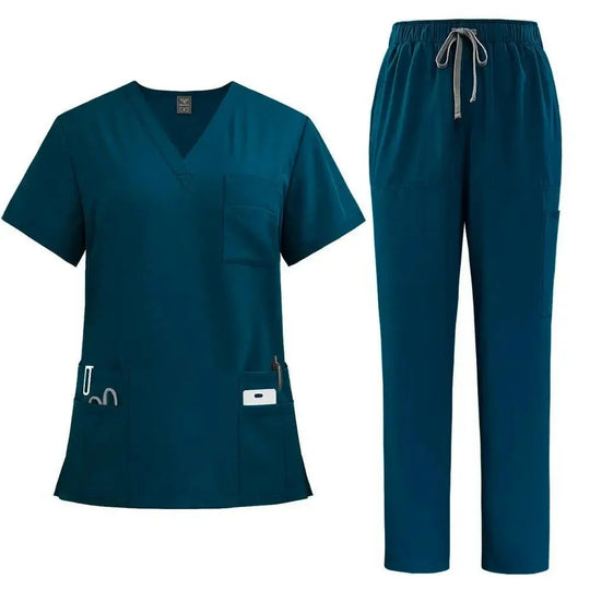 Klassische neue Krankenschwester Scrubs Set Männer Krankenschwester Zubehör Medizinische Uniform Chirurgische Dental Klinische Top Hosen Labor Arbeitskleidung