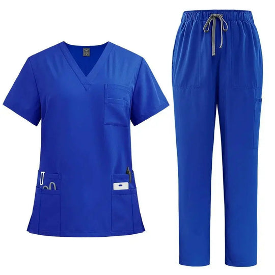 Klassische neue Krankenschwester Scrubs Set Männer Krankenschwester Zubehör Medizinische Uniform Chirurgische Dental Klinische Top Hosen Labor Arbeitskleidung