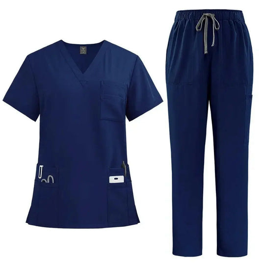 Klassische neue Krankenschwester Scrubs Set Männer Krankenschwester Zubehör Medizinische Uniform Chirurgische Dental Klinische Top Hosen Labor Arbeitskleidung