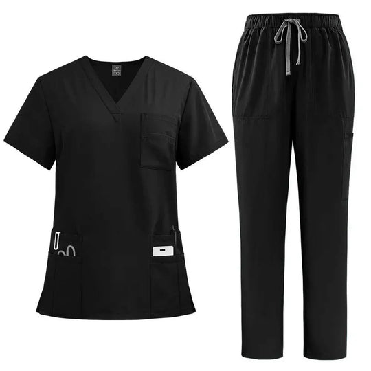 Klassische neue Krankenschwester Scrubs Set Männer Krankenschwester Zubehör Medizinische Uniform Chirurgische Dental Klinische Top Hosen Labor Arbeitskleidung