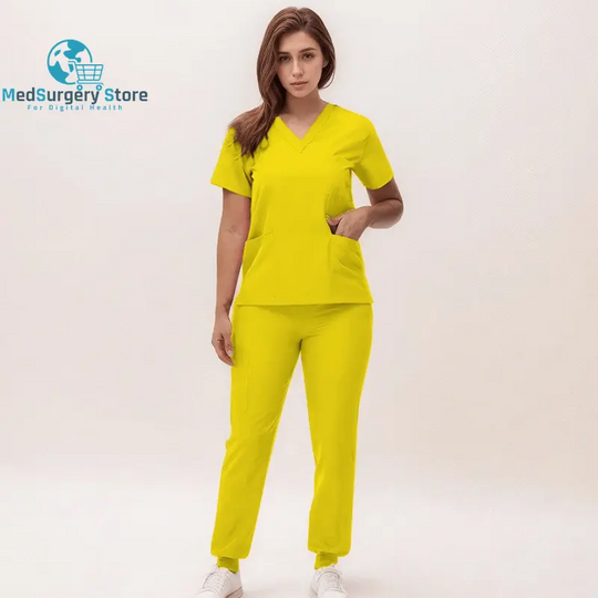 2025 Neue Krankenschwester Uniformen V-Ausschnitt Top Jogger Hose Scrub Sets Chirurgische Arbeitskleidung Zahnarzt Krankenpflege Anzug Krankenhaus Arzt Outfit S21