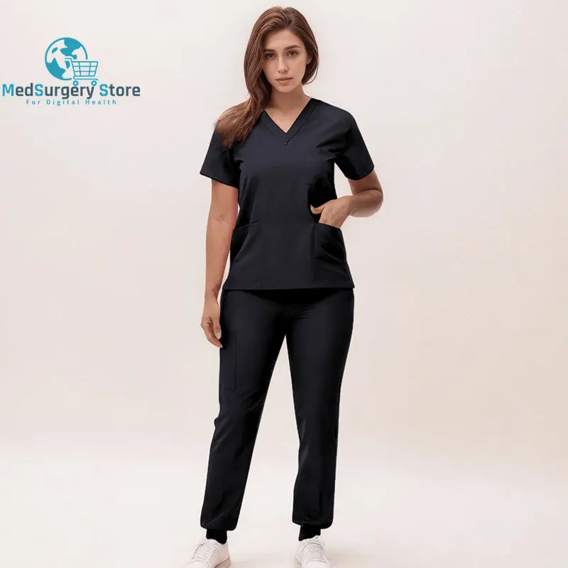 2025 Neue Krankenschwester Uniformen V-Ausschnitt Top Jogger Hose Scrub Sets Chirurgische Arbeitskleidung Zahnarzt Krankenpflege Anzug Krankenhaus Arzt Outfit S21