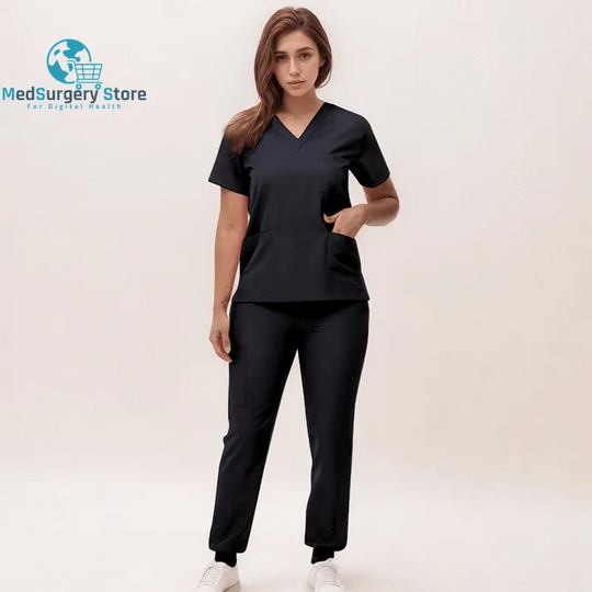 2025 Neue Krankenschwester Uniformen V-Ausschnitt Top Jogger Hose Scrub Sets Chirurgische Arbeitskleidung Zahnarzt Krankenpflege Anzug Krankenhaus Arzt Outfit S21