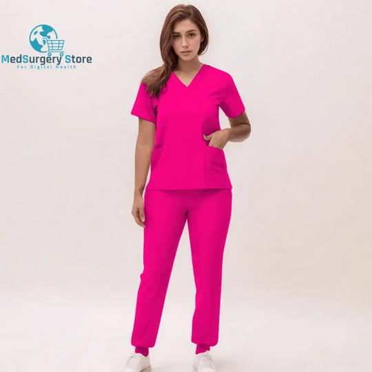 2025 Neue Krankenschwester Uniformen V-Ausschnitt Top Jogger Hose Scrub Sets Chirurgische Arbeitskleidung Zahnarzt Krankenpflege Anzug Krankenhaus Arzt Outfit S21