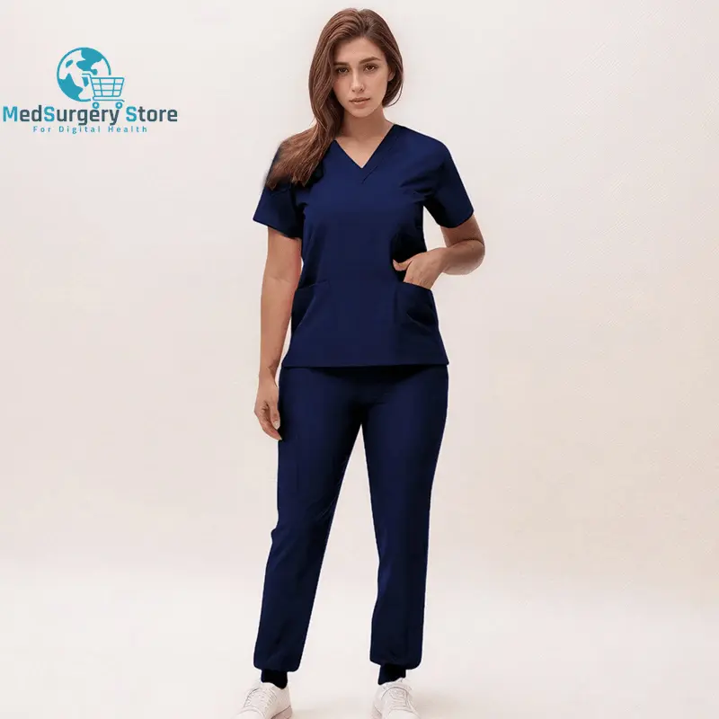2025 Neue Krankenschwester Uniformen V-Ausschnitt Top Jogger Hose Scrub Sets Chirurgische Arbeitskleidung Zahnarzt Krankenpflege Anzug Krankenhaus Arzt Outfit S21