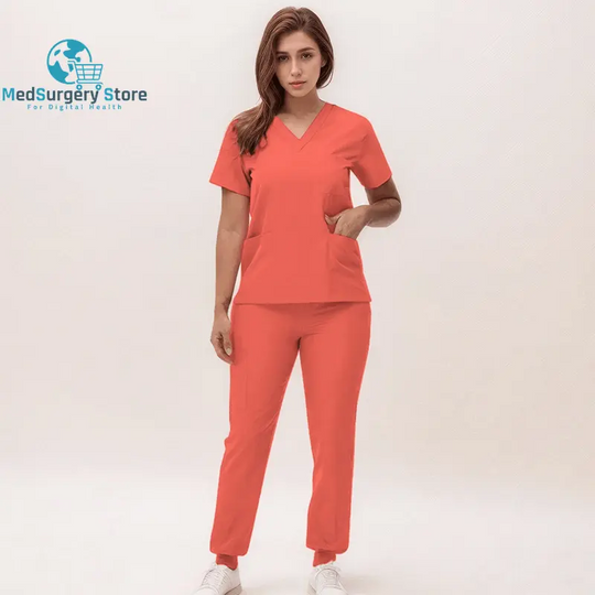 2025 Neue Krankenschwester Uniformen V-Ausschnitt Top Jogger Hose Scrub Sets Chirurgische Arbeitskleidung Zahnarzt Krankenpflege Anzug Krankenhaus Arzt Outfit S21